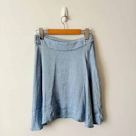 Free People Starstruck Asymmetrical Mini Skirt In Big Sur Blue Metallic Size 2 - Picture 5 of 7